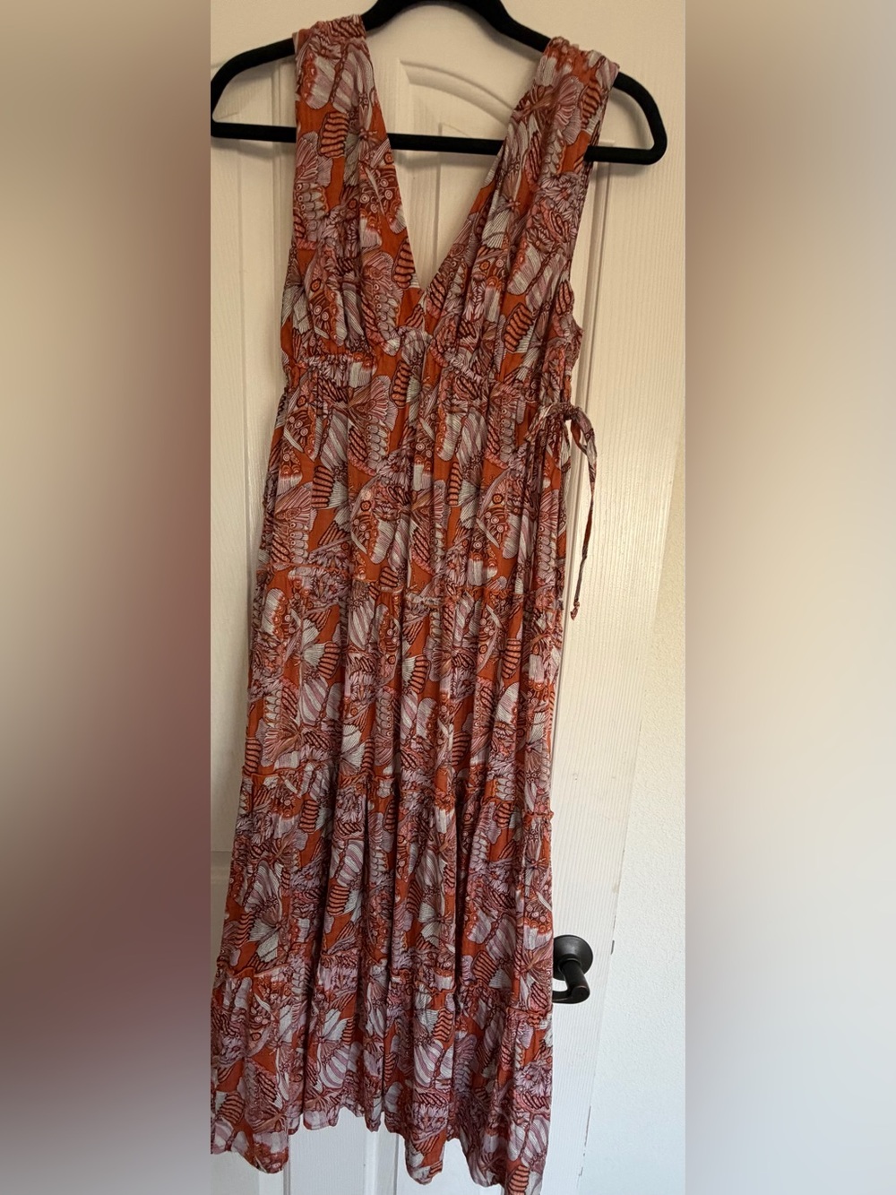 Tiered Maxi Skirt in Rust Floral Print